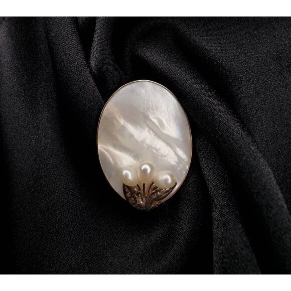 Rare Find Vintage Mother Of Pearl Brooch - Picture 2 of 5